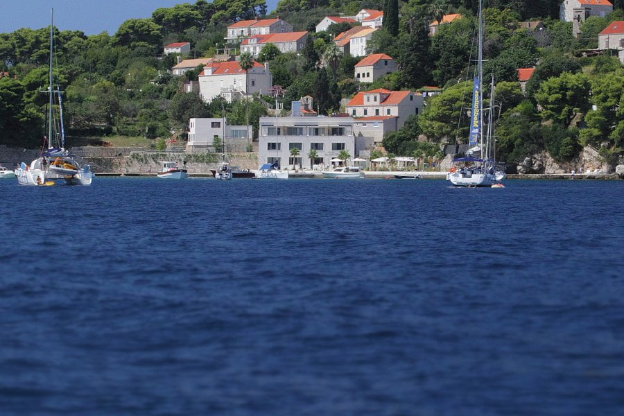 Kalamota Beach House is at Gornje Čelo on the island. Get to Koločep by taking a water taxi directly to the hotel.